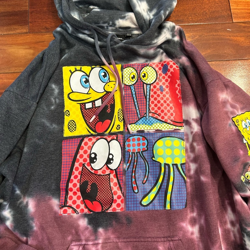 Nickelodeon SpongeBob SquarePants Tie-Dye Hoodie-pullover. Unisex - Picture 2 of 7